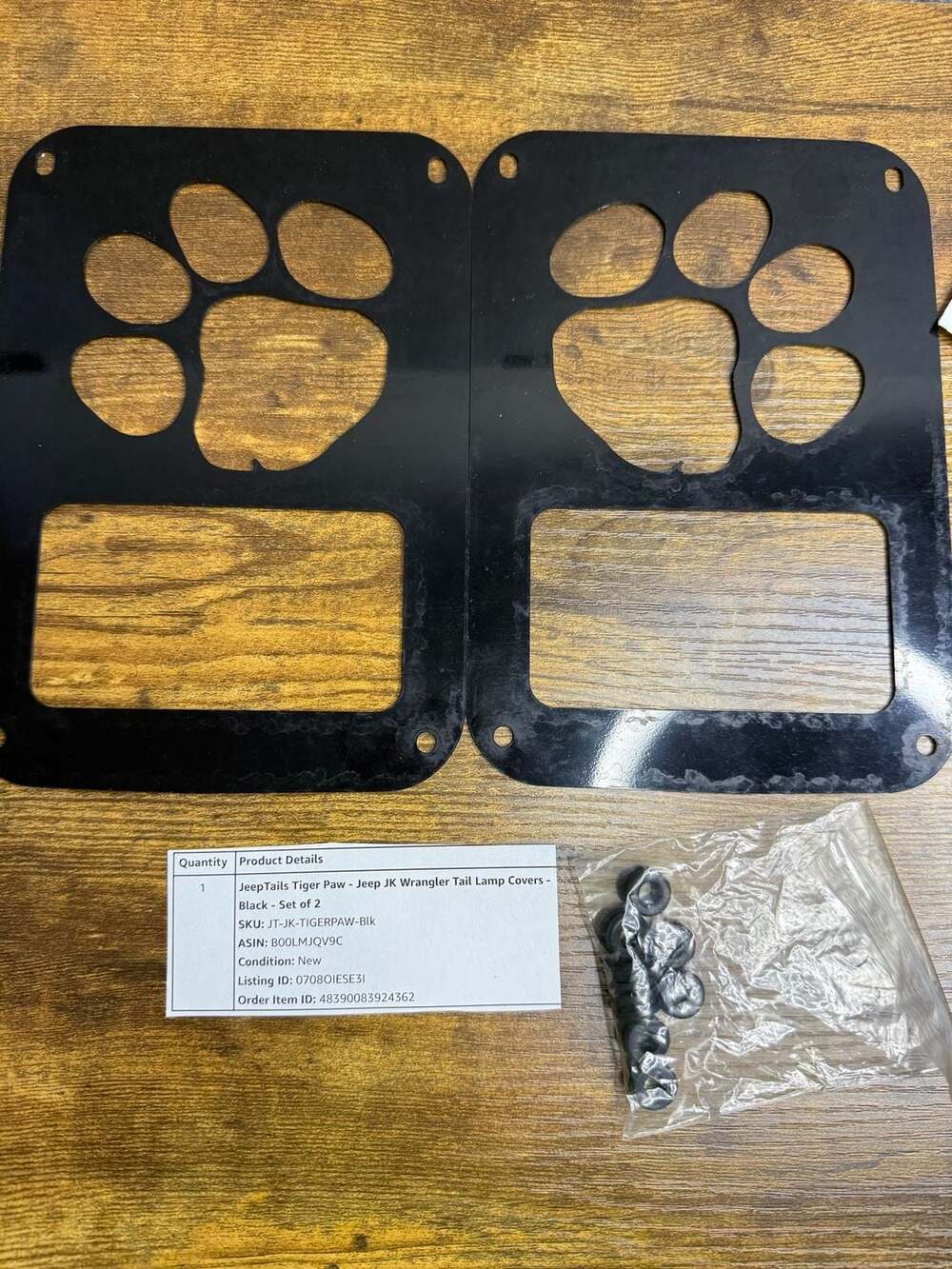 JeepTails Jeep JK Wrangler Tail Lamp Covers Tiger Paw Black